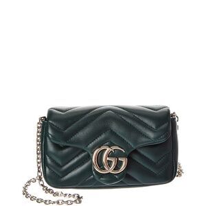 Gucci Gg Marmont Mini Leather Shoulder Bag, Green